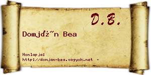 Domján Bea névjegykártya
